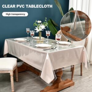 Nasitos 2 Pack Clear Plastic Table Cloth Protector 54x78 Inch-100% Waterproof Clear Table Cover for Rectangle Table, PVC Oil Proof Vinyl Wipeable Tablecloth for Dining, Parties, Outdoor & Indoor Uses