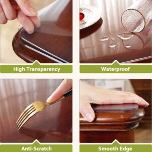 OstepDecor Clear Table Cover Protector 2mm Thick, 36 x 48 Inch Table Protector for Dining Room Table, Plastic Table Cover Rectangle, Clear Vinyl Tablecloth Protector, Table Pad for Kitchen Wood Table