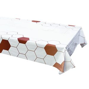 Iconikal Plastic Tablecloth Table Cover, Honeycomb Hexagons, 54 x 108-inches, 2 Pack