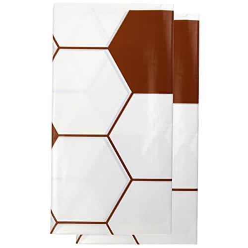 Iconikal Plastic Tablecloth Table Cover, Honeycomb Hexagons, 54 x 108-inches, 2 Pack