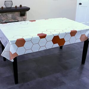 Iconikal Plastic Tablecloth Table Cover, Honeycomb Hexagons, 54 x 108-inches, 2 Pack