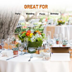 54''×300' Disposable Plastic Tablecloths Roll, White Plastic Table Cloths, Plastic Table Party Cover, Premium Decorative Rectangle Table Cover for Weddings, Banquets, Parties, Indoor & Outdoor.