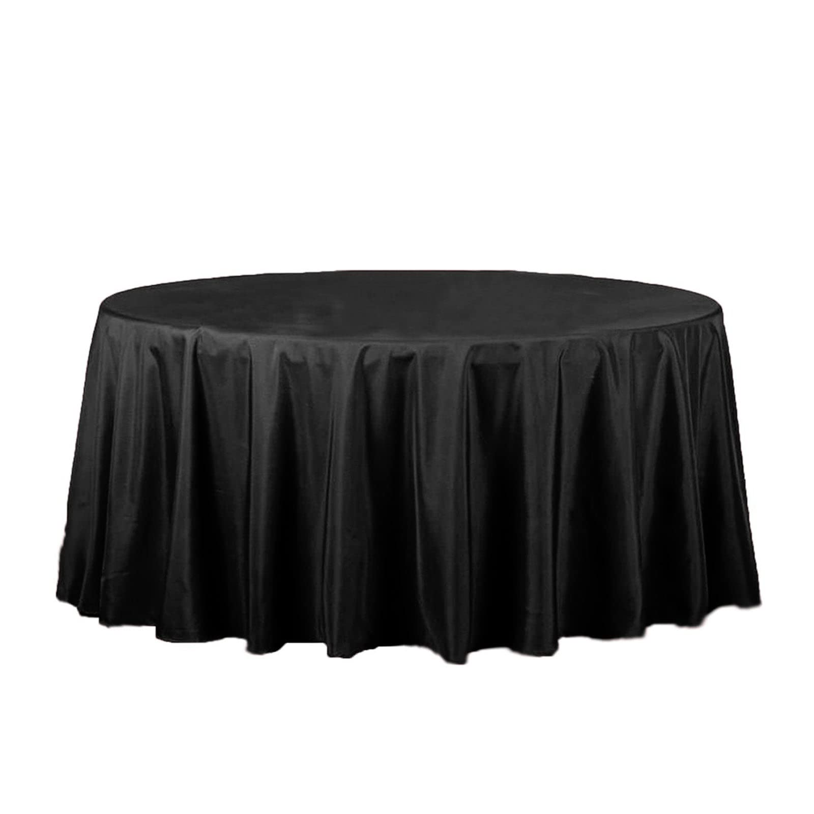 Balsa Circle 10 pcs 120 inch Black Round Tablecloths Fabric Table Cover Linens for Wedding Party Polyester Reception Banquet Events Kitchen Dining