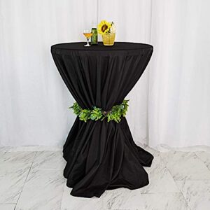 Balsa Circle 10 pcs 120 inch Black Round Tablecloths Fabric Table Cover Linens for Wedding Party Polyester Reception Banquet Events Kitchen Dining