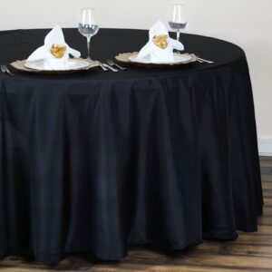 Balsa Circle 10 pcs 120 inch Black Round Tablecloths Fabric Table Cover Linens for Wedding Party Polyester Reception Banquet Events Kitchen Dining