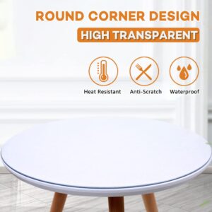 58 Inch Dia Round Crystal Clear Plastic Table Protector Cover Wipeable Circle Vinyl PVC Tablecloth Dining Table Pad Wood Glass Marble Furniture Desktop Protector Tabletop Countertop Protective Cover