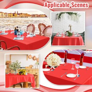 Preboun 2 Pcs Disposable Plastic Table Cover Roll 40 Inch x 100 ft Plastic Tablecloth Roll Disposable Table Cover, Plastic Table Cloth for Wedding Banque Party Decorations(Red)