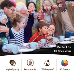 Exquisite 24-Pack Black Plastic Table Cloth - 54In. x 108In. Disposable Tablecloth for Parties - Rectangle Tablecloth - Disposable Table Cloths for Parties - Plastic Table Cover for Picnics