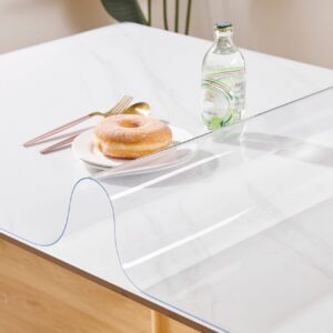 Leffora 32 x 42 Inch Clear Table Protector, 1.5mm Thick Plastic Desk Cover, Waterproof Tablecloth Protector, Table Cover Protector, Clear Table Cover For Kitchen, Writing Desk, Coffee Table,Countertop