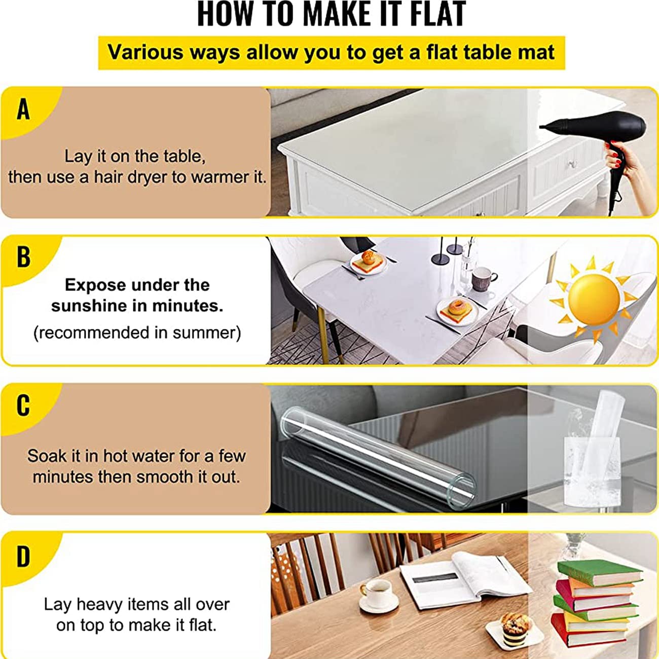 Leffora 32 x 42 Inch Clear Table Protector, 1.5mm Thick Plastic Desk Cover, Waterproof Tablecloth Protector, Table Cover Protector, Clear Table Cover For Kitchen, Writing Desk, Coffee Table,Countertop