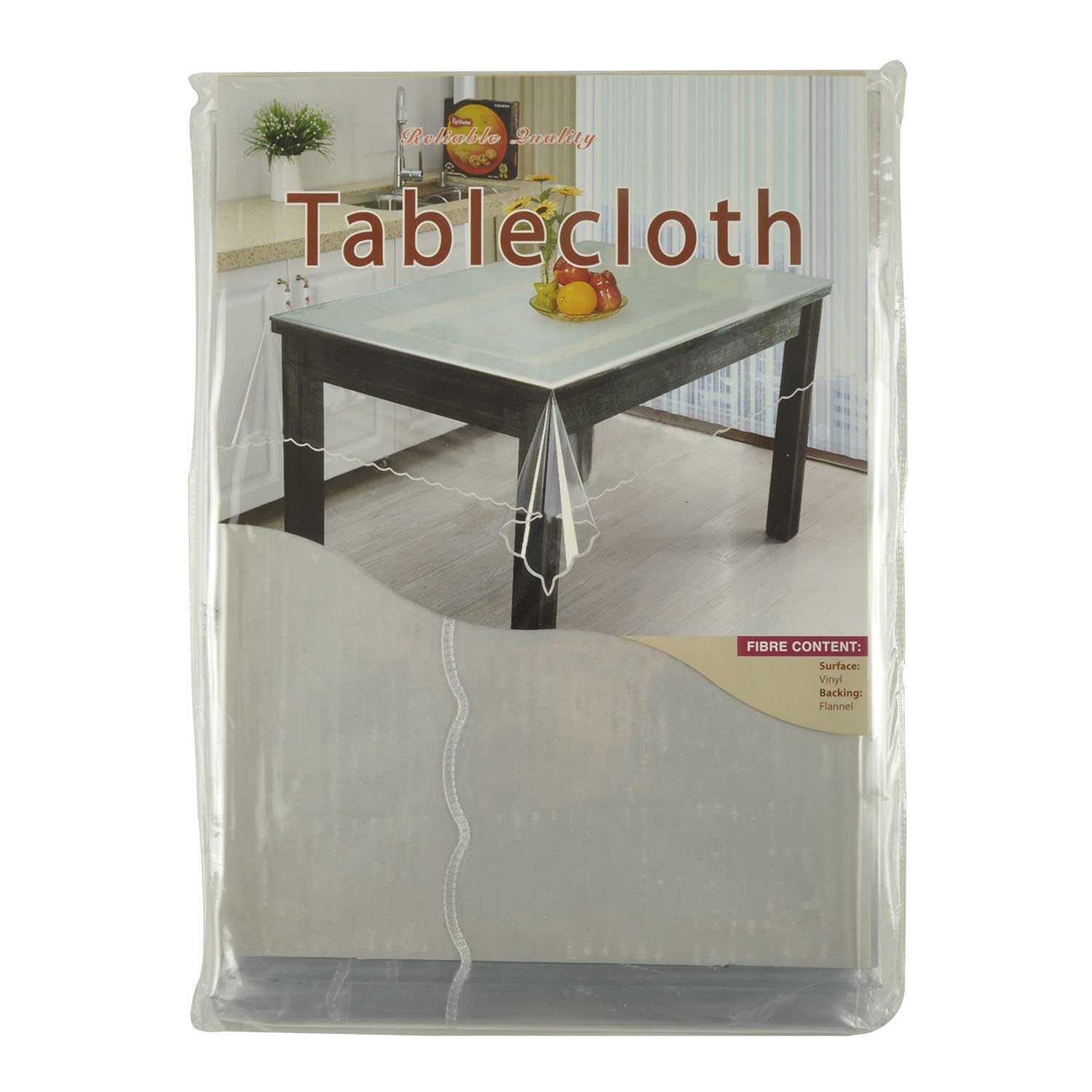 Artisan Flair Clear Vinyl Tablecloth Protector Kitchen Waterproof Transparent Table Cover Square-54" x 54"