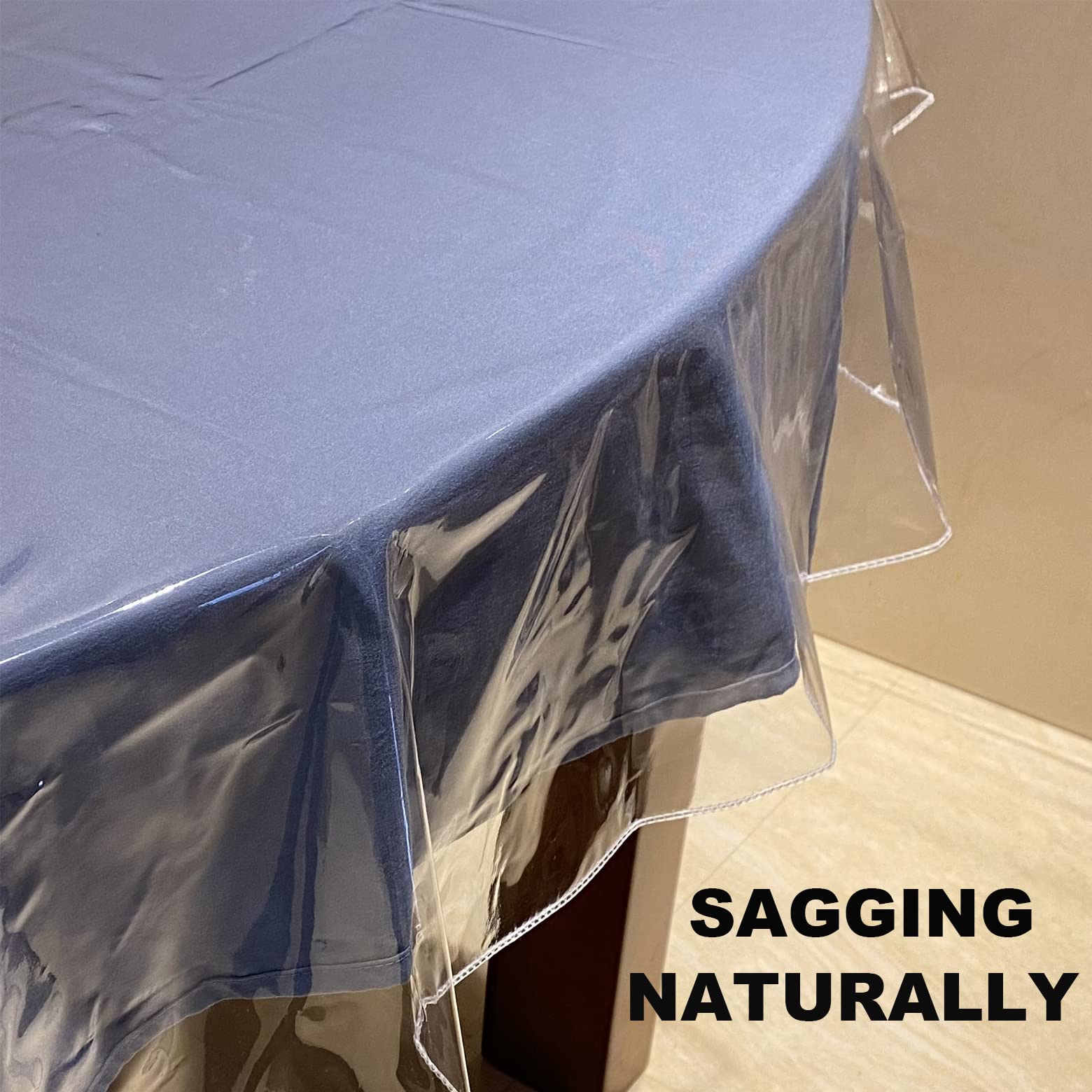 FeelingWarm Clear Table Protector - Clear Vinyl Table Cover - Protective Plastic Covering Transparent Tablecloth Waterproof 60" X 90" Oval