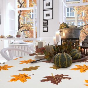 Macarrie Thanksgiving Tablecloth Autumn Fall Leaf Table Covers Rectangle Disposable Colorful Tablecloth Thanksgiving Disposable Tablecloths Plastic Table Covers for Thanksgiving Home Decor (3 Pieces)