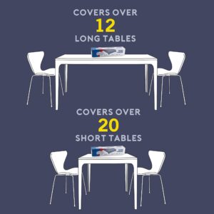 [4 MILL] - ''66 In x 72.5'' Ft - CLEAR PLASTIC TABLE COVER, Tablecloths Covering, Table Protector, Wide Thick Disposable & Reusable on a Roll with SELF CUTTER, Protects from Spills, Water, Oil