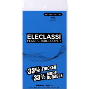 Eleclassi Royal Blue 12 Pack Premium Disposable Plastic Tablecloth 54 x 108 Inch - Waterproof Disposable Tablecloth for Rectangle Tables Up to 8 Feet in Length - Plastic Table Cloth Disposable