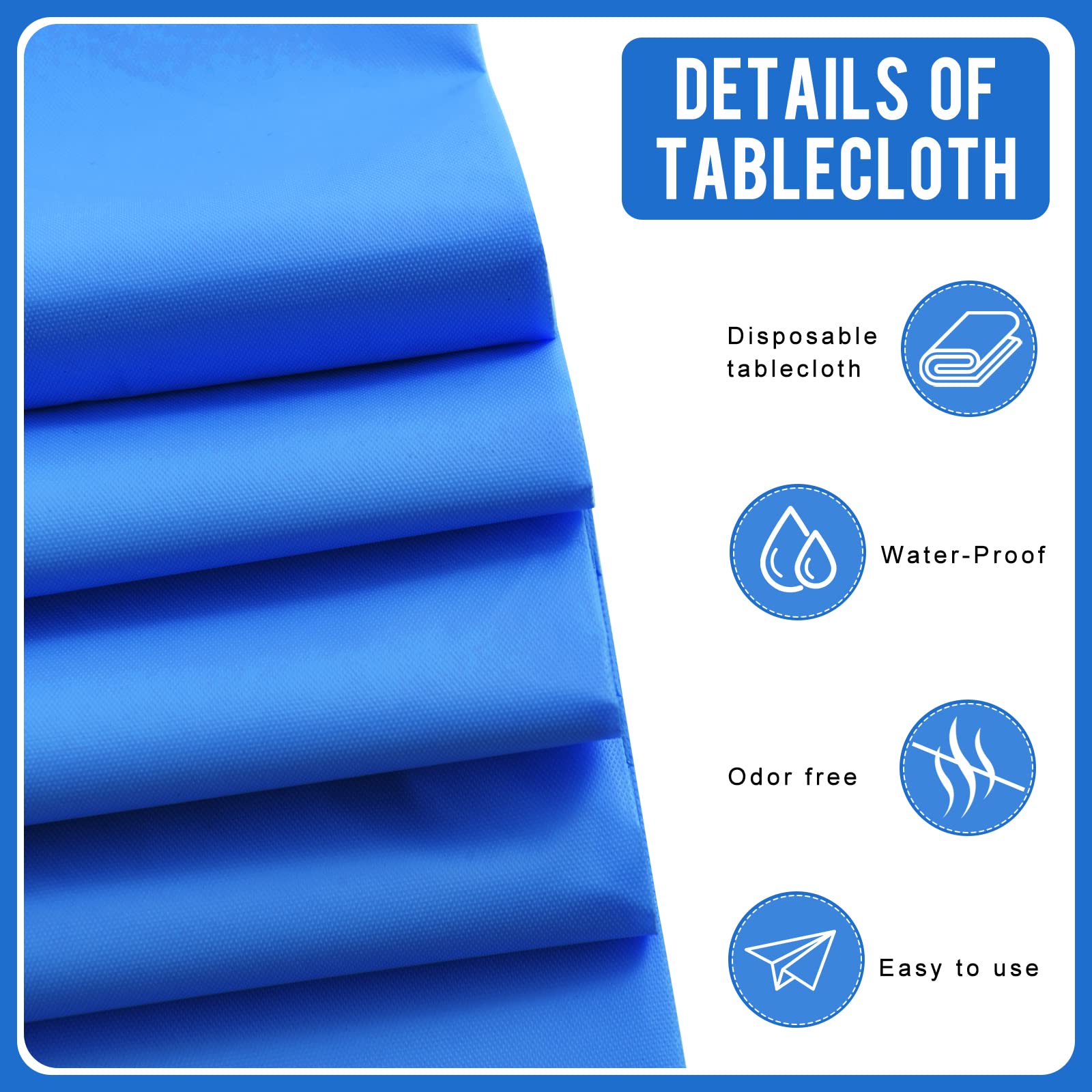 Eleclassi Royal Blue 12 Pack Premium Disposable Plastic Tablecloth 54 x 108 Inch - Waterproof Disposable Tablecloth for Rectangle Tables Up to 8 Feet in Length - Plastic Table Cloth Disposable