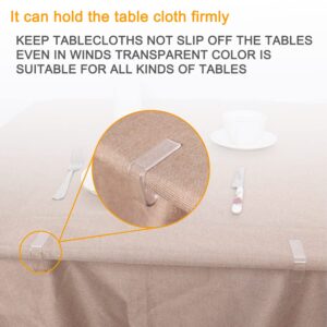 24 Pieces Transparent Clear Tablecloth Clips, Plastic Table Cloth Clips，Windproof Table Cover Holder Clamps，Table Cloth Holder for Christmas Home Wedding Party Indoor Outdoor Camping Picnic(24, Small)