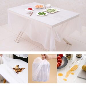 OULIGET Plastic Table Cloth,Plastic Party Table Cover,Disposable Plastic Table Cloth,Disposable Square Table Cover,White,8 Pieces,70.8 Inch.