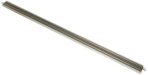 bachmann trains - snap-fit e-z track 36” straight track - bulk (25 pcs) - nickel silver rail with gray roadbed - ho scale