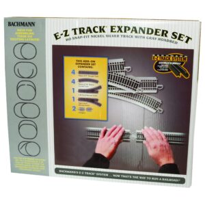 Bachmann Trains SnapFit EZ TRACK LAYOUT EXPANDER SET NICKEL SILVER Rail With Grey Roadbed HO Scale, Medium