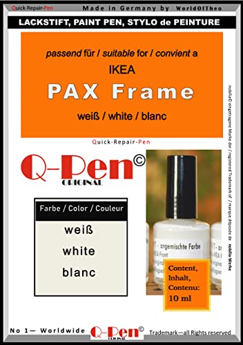 Q-Pen Original Touch-up Paint Pen for Ikea Pax Body/Frame White