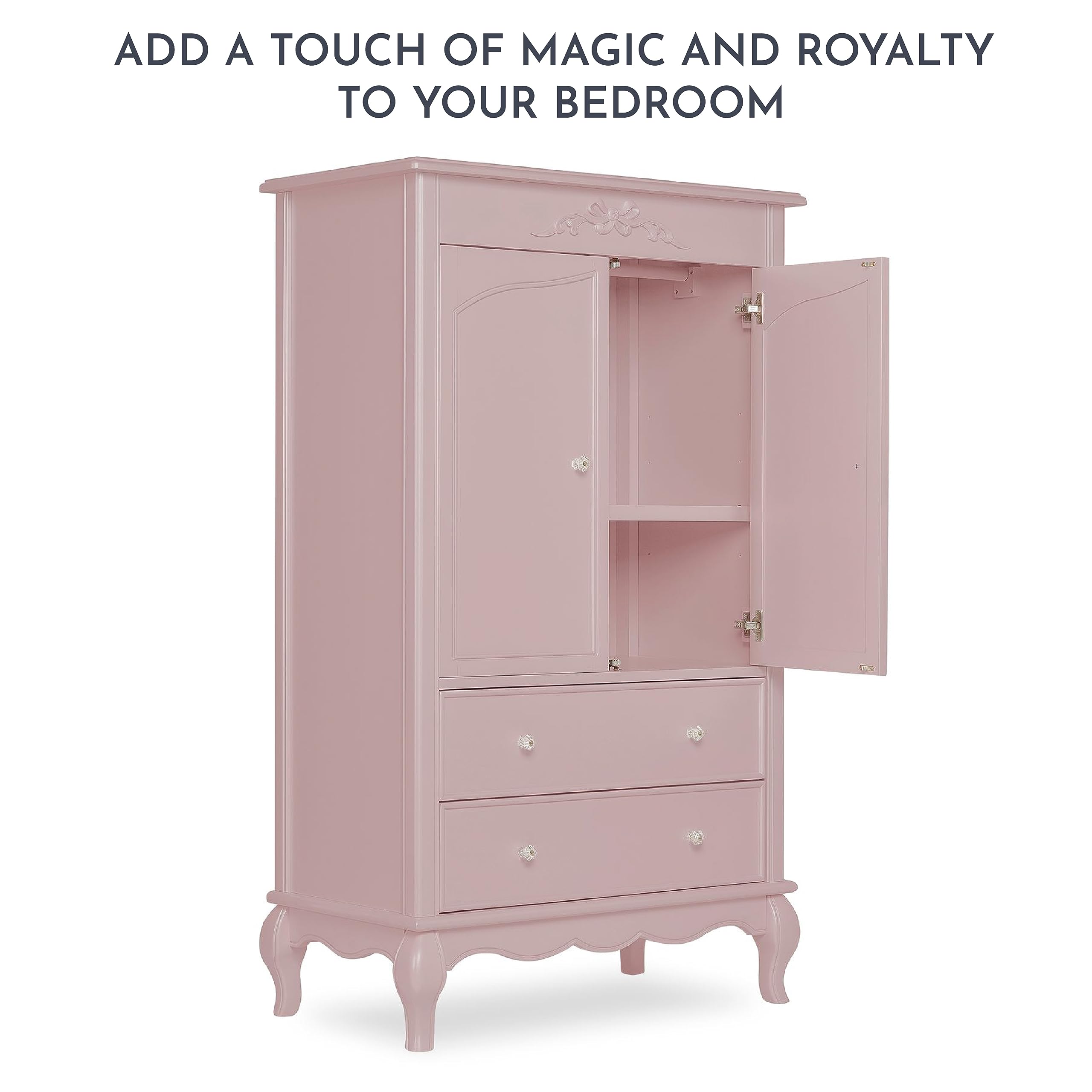 Evolur Aurora Armoire, Queen, Dusty Rose