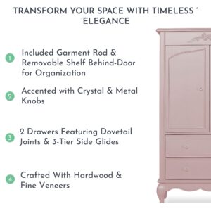 Evolur Aurora Armoire, Queen, Dusty Rose