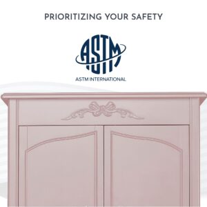 Evolur Aurora Armoire, Queen, Dusty Rose