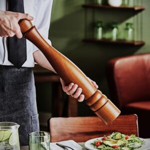 Soro Essentials- 18” Wooden Pepper Grinder- Pepper Mill or Salt Mill Best Pepper or Salt Grinder with an Adjustable Rotor and Easily Refillable Spice Tool Grinder Pepper Grinder for your kitchen