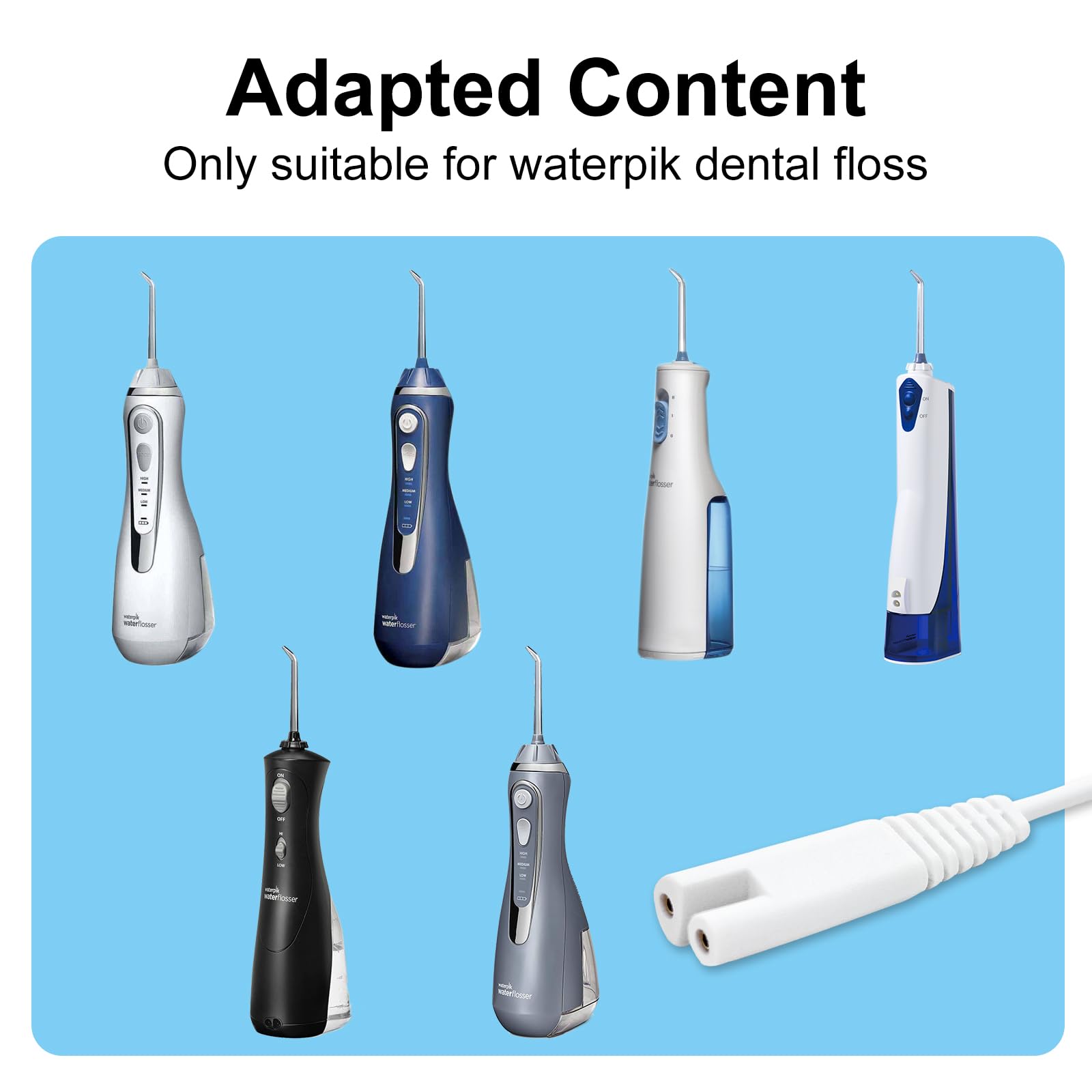 IIYL Charger Cord Replacement for Waterpik Water Flosser WP360 WP462 WP450 WF13 WP100 Water Flosser, USB Charging Cable (White)