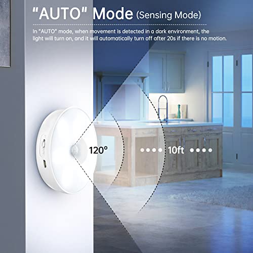 DAKOMM Puck Lights with Charging Station, Closet Lights Motion Sensored, Under Cabinet Lights Rechargeable Timing & Dimmable, Night Lights for Stairs Wardrobe Cupboard Bedroom Hallway Drawer(4 Packs)