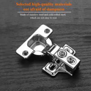 Cabinet Hinges 2 Pack (1 Pair), Evanda Stainless Steel Overlay Soft Close Hinges for Kitchen Cabinets, 1/2 inch Self Closing Door Hinges with Mounting Screws, Damper-3 Way Adjustability