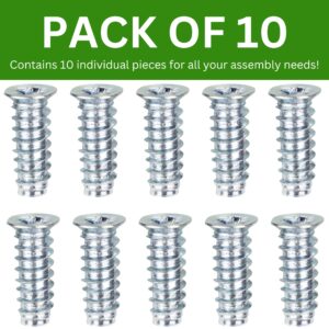 Spare Hardware Parts Self Unit, Table, Drawer, Bed Frame, Nightstand Screw (Replacement for IKEA Part #100372) (Pack of 10)