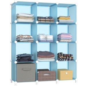 homidec closet organizer, 12-cube closet organizers and storage, cube storage organizer for kids, closet, bedroom, bathroom, office, blue