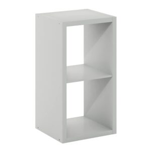 furinno cubicle open back decorative cube storage organizer, 2, light grey