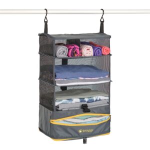 Biaggi Hangmates 3-Tiered ZipCube - Hanging Shelf Cube with Packing Compartments for Travel Organization - Lightweight and Durable - Dimensions 19” x 12” x 9” Opened - MEDIUM