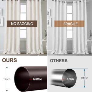 Briofox Bronze Curtain Rods for Windows 28 To 48 Inch, 1 Inch Heavy Duty Adjustable Curtain Rod With Modern Decorative End Cap Finials WIth Brackets【NOT TENSION ROD】