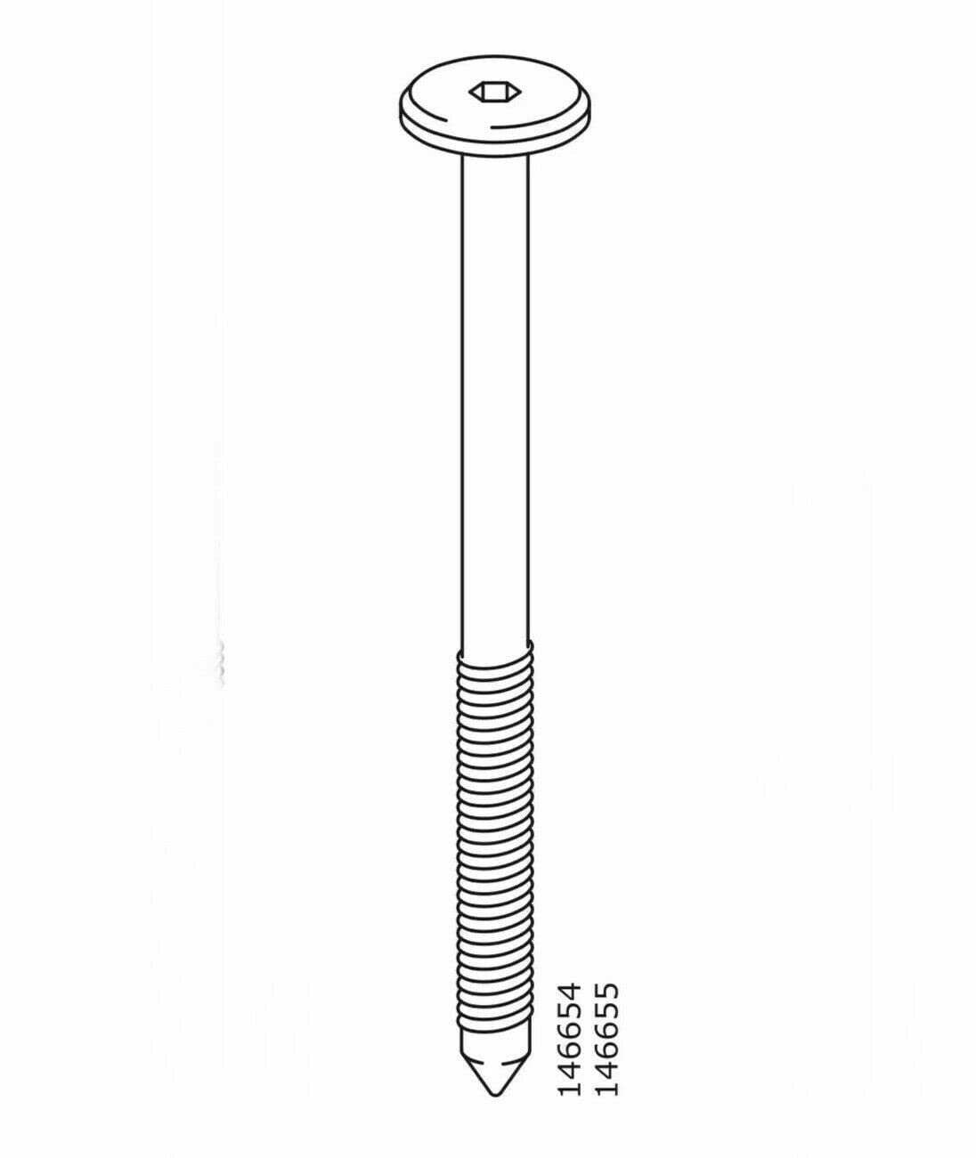 Screw Part #146654# 146655 (2 Pack) for IKEA Furniture Black or Silver for POANG Replacement