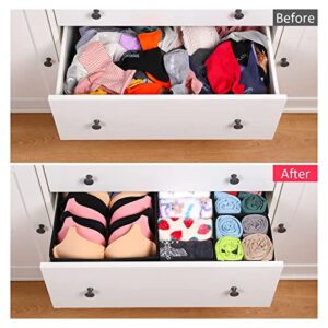 Hinotori Drawer Organizer for Clothing Foldable Storage Bins Closet Baby Dresser Drawer Divider Nursery Basket Box for Underwear, Bras, Lingerie, Black, 12 Pack