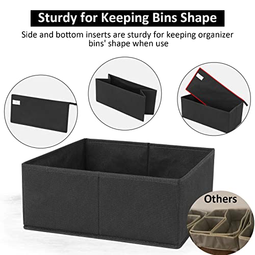 Hinotori Drawer Organizer for Clothing Foldable Storage Bins Closet Baby Dresser Drawer Divider Nursery Basket Box for Underwear, Bras, Lingerie, Black, 12 Pack