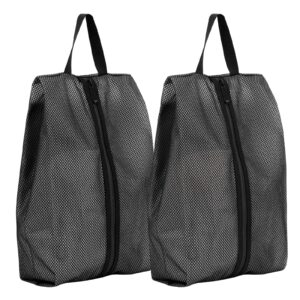 fixwal shoe bags for travel, 2 pack, translucent, medium, black, waterproof travel shoe bags for packing