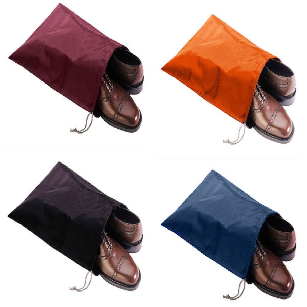 FashionBoutique Waterproof Nylon Shoe Bags- Set of 4 (Multicolor)