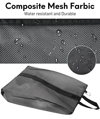 2 Pack Shoe Bags for Travel, Sneaker Bags, Waterproof Travel Shoe Bags with Zipper for Packing, Golf Shoe Dust Bags for Man and Women, X-Large, Black