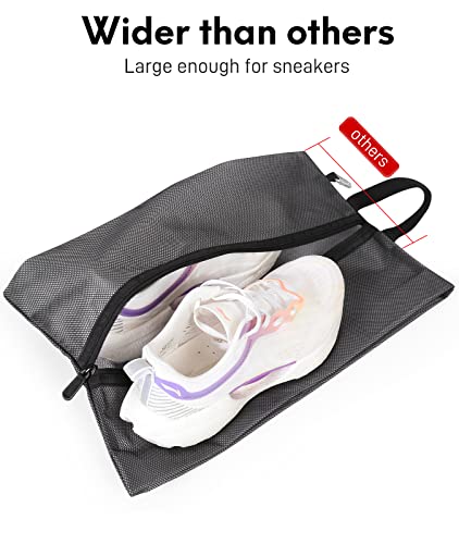 2 Pack Shoe Bags for Travel, Sneaker Bags, Waterproof Travel Shoe Bags with Zipper for Packing, Golf Shoe Dust Bags for Man and Women, X-Large, Black