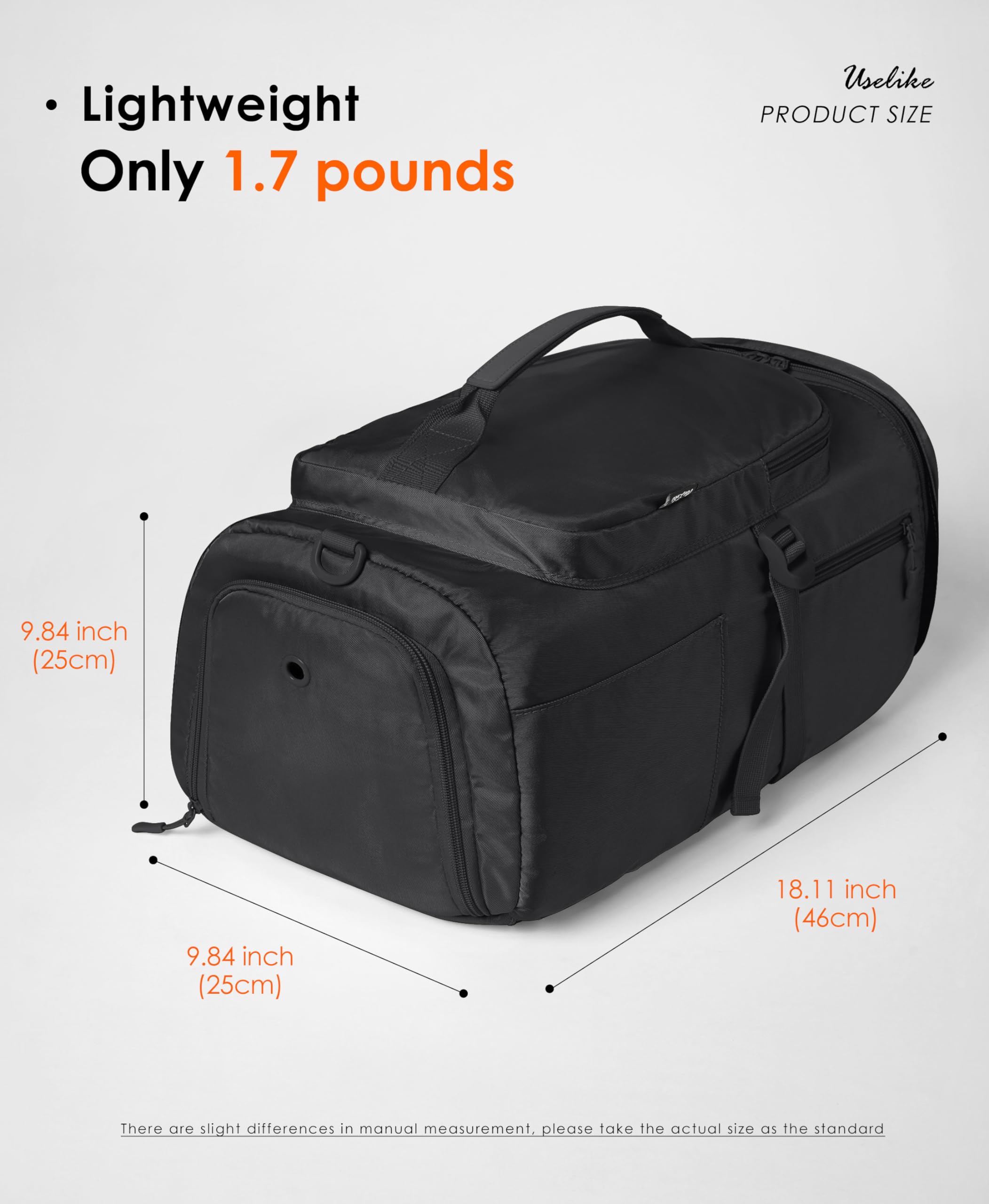 Uselike Gym Bag for Women and Men, 30L Workout Travel Backpack with Shoe Compartment, Sports Duffel Bag with Multiple Pockets