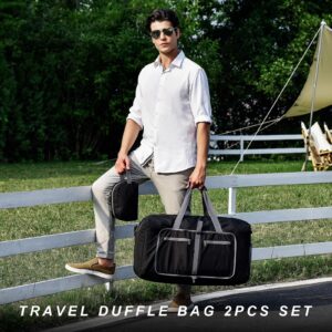 Felipe Varela 85L Duffle Bag with Shoes Compartment and Adjustable Strap,Foldable Travel Duffel Bags for Men Women,Waterproof Duffel Bags