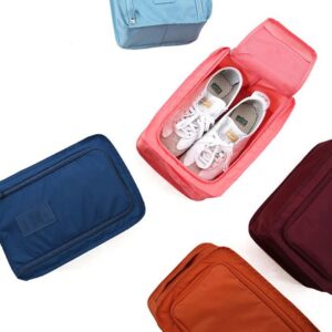 Hualibao Travel Shoes Pouch Shoe Bag with Handle Holds 1 Pairs of Shoes, Shoe Packing Cubes for Travel(Deep Blue)