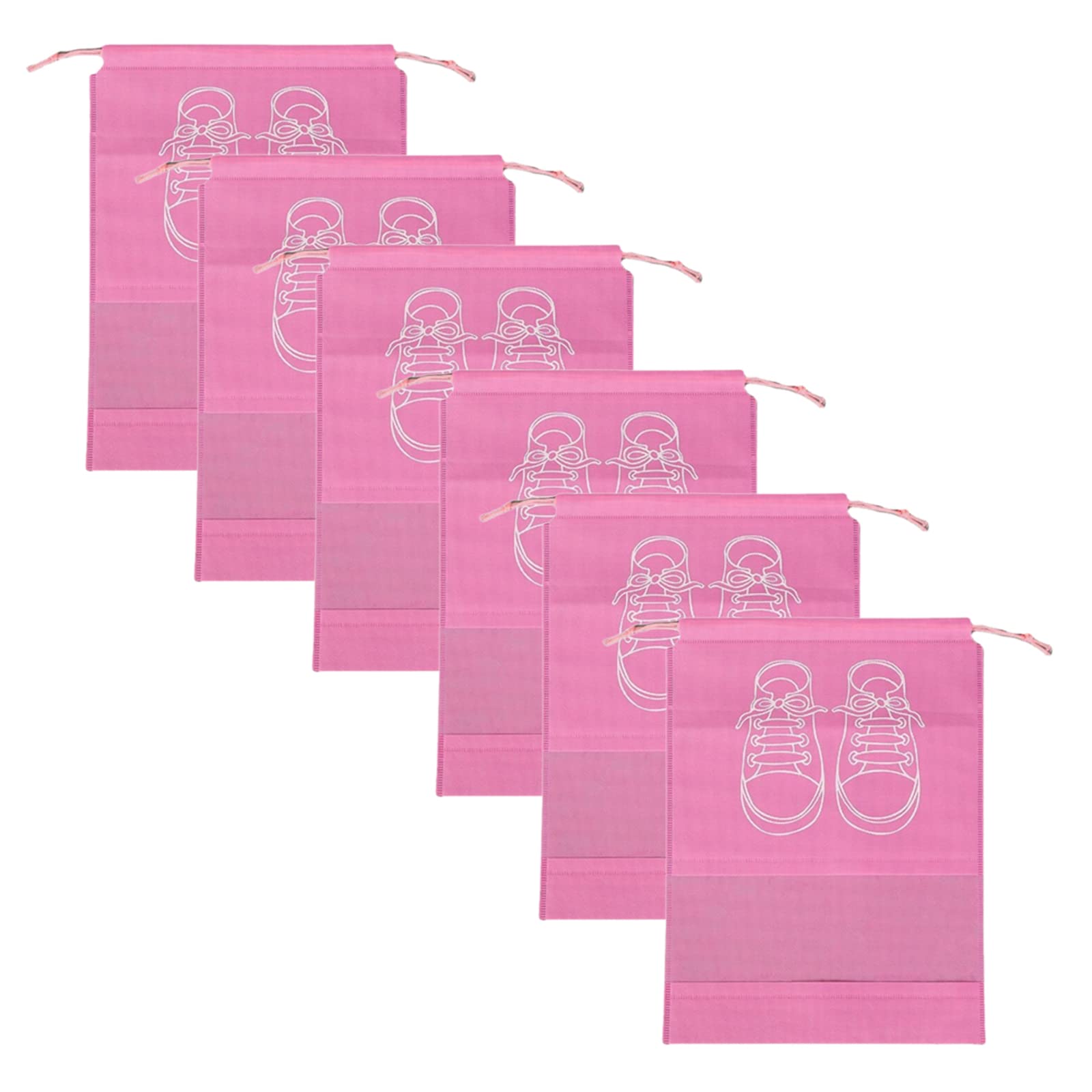 MAAYKOM Travel shoe bags with Rope for Women and Men Pouch Storage Packing Organizers, 6PCS Pink