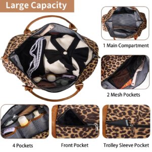 Weekender Bags For Women With Shoe Compartment Large Capacity Travel Overnight Bags Perfect For Travel/Gift (Leopard)