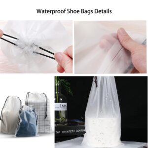 20 Pcs Travel Shoe Bags Shoe Organizer for Packing Clear Drawstring Travel Shoe Bag for Luggage